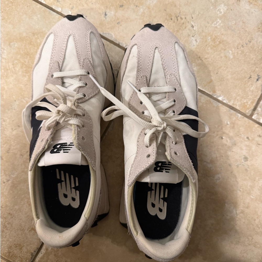 New Balance Cream and Black Sneakers 327